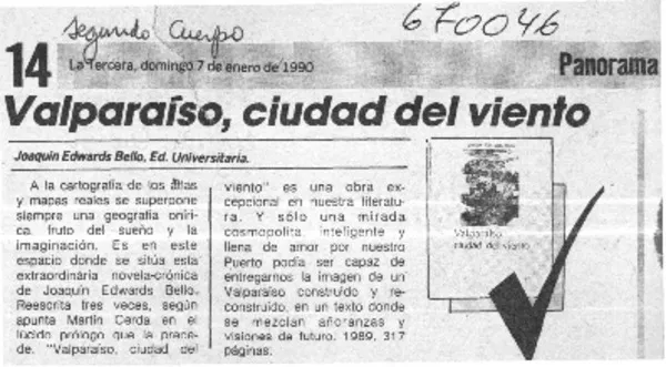 Valparaíso, ciudad del viento.  [artículo]