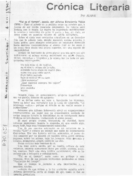 Crónica literaria  [artículo] Alone.