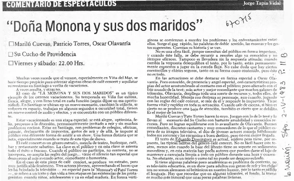 Doña monona y sus dos maridos"  [artículo] Jorge Tapia Vidal.