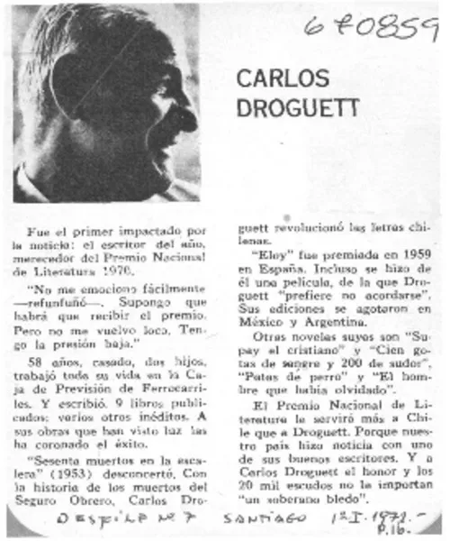 Carlos Droguett.  [artículo]
