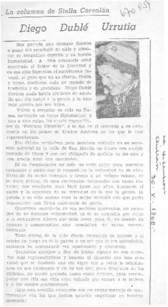 Diego Dublé Urrutia  [artículo] Stella Corvalán.