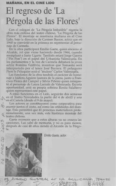El Regreso de "La pérgola de las flores".  [artículo]