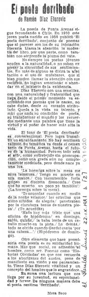 El poeta derribado  [artículo] Mesa Seco.