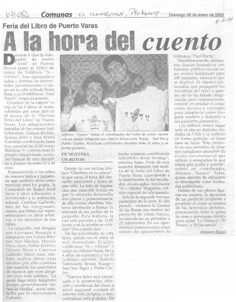 A la hora del cuento  [artículo] Amparo Rogel.