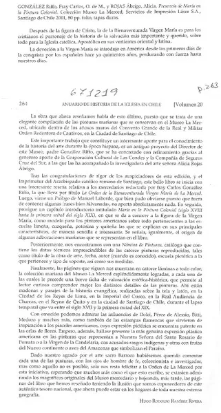 Presencia de María en la pintura colonial  [artículo] Hugo Rodolfo Ramírez Rivera.