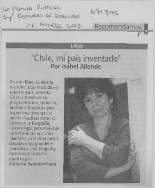 "Chile, mi país inventado".  [artículo]