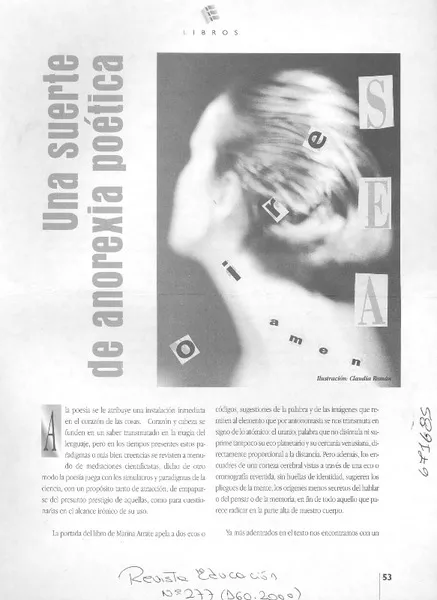 Una suerte de anorexia poética  [artículo] Walter Hoefler.