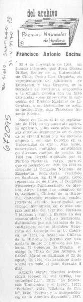 Francisco Antonio Encina.  [artículo]
