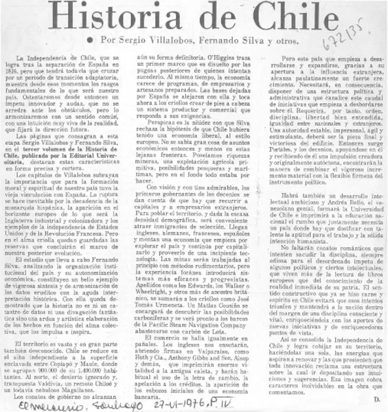Historia de Chile  [artículo] D.