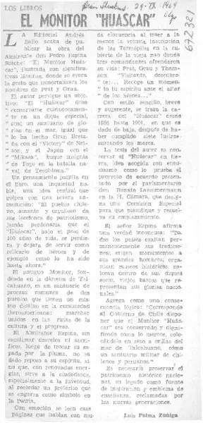 El monitor Huáscar  [artículo] Luis Palma Zúñiga.