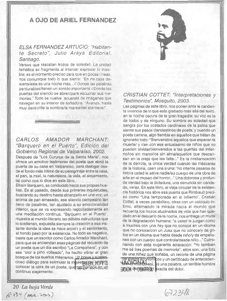 A ojo con Ariel Fernandez  [artículo] Ariel Fernández.