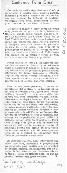 Guillermo Feliú Cruz  [artículo] T.