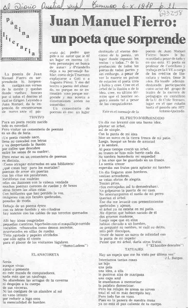 Juan Manuel Fierro, un poeta que sorprende.  [artículo]
