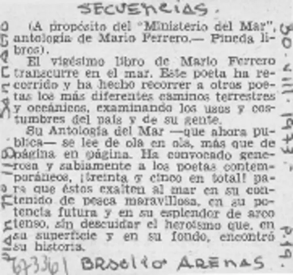 Secuencias  [artículo] Braulio Arenas.