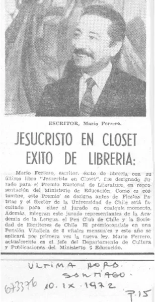 Jecuscrito en closet éxito de librería.  [artículo]