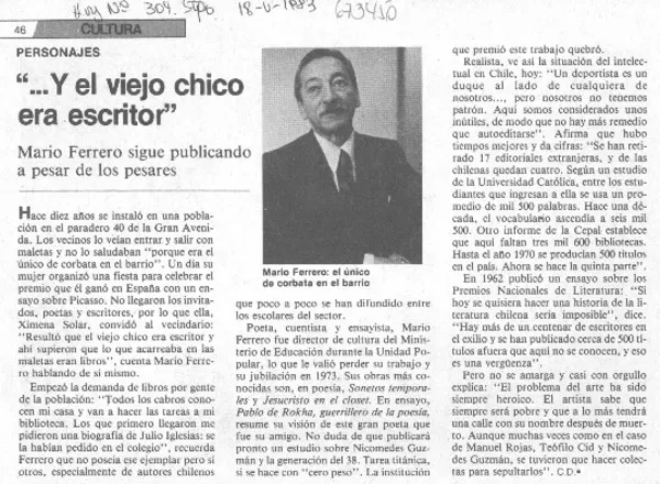 "--Y el viejo chico era escritor"  [artículo] C.D.