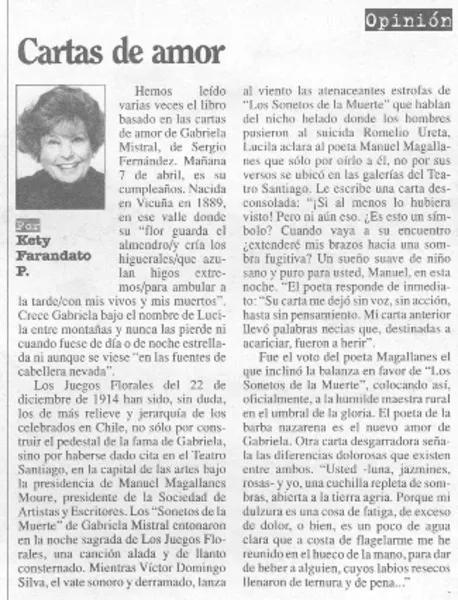 Cartas de amor  [artículo] Kety Farandato P.