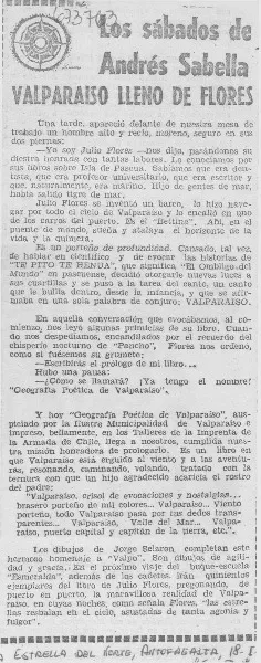 Valparaíso lleno de Flores  [artículo] Andrés Sabella.