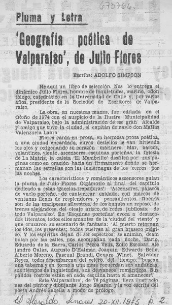 Geografía poética de Valparaíso  [artículo] Adolfo Simpson.