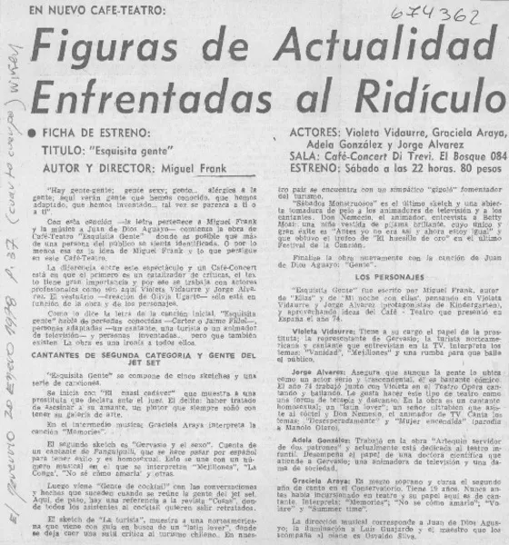 Figuras de actualidad enfrentadas al ridículo.  [artículo]