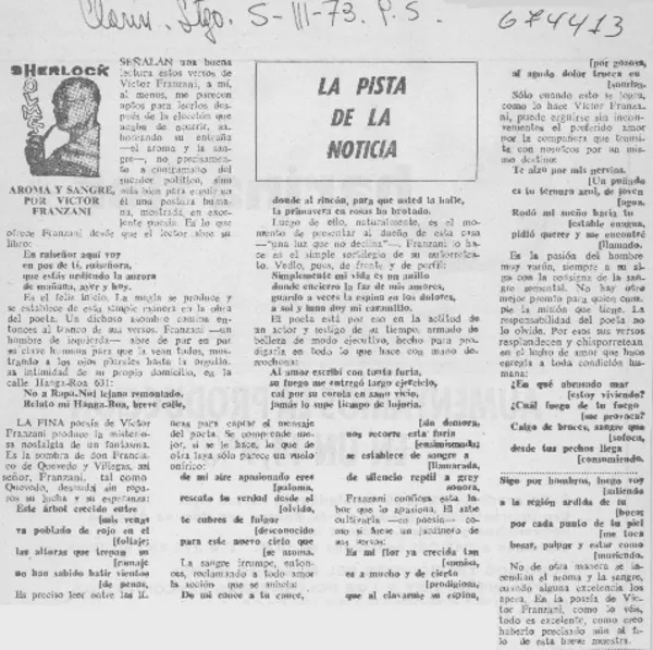 La pista de la noticia  [artículo] Sherlock Holmes.
