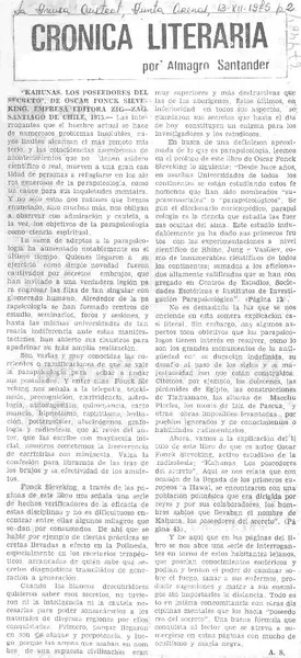 "Kahunas, los poseedores del secreto"  [artículo] Almagro Santander.