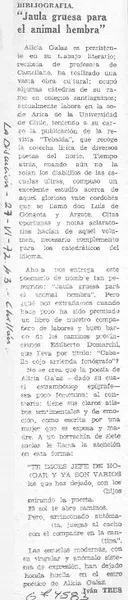 "Jaula gruesa para el animal hembra"  [artículo] Iván Tres.