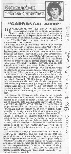 "Carrascal 4000"  [artículo] Yolanda Montecinos.