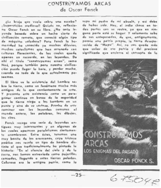 Construyamos arcas de Oscar Fonck.  [artículo]