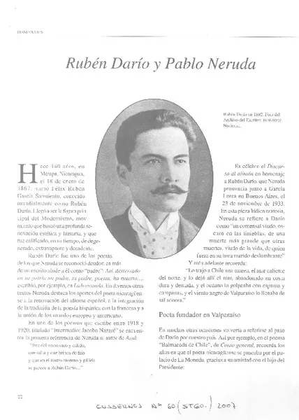 Rubén Darío y Pablo Neruda  [artículo]D.O.M.