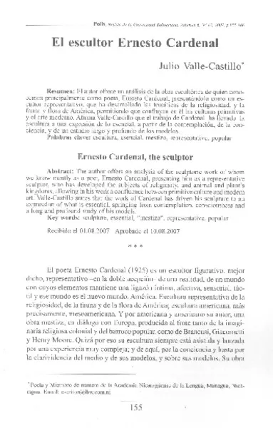 El escultor Ernesto Cardenal  [artículo] Julio Valle-Cardenal.
