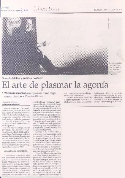 El arte de plasmar la agonía  [artículo]Leonardo Robles.