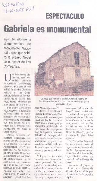 Gabriela es monumental  [artículo].