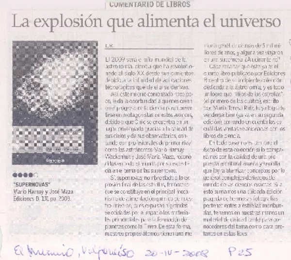 La explosión que alimenta el universo  [artículo]L.R.