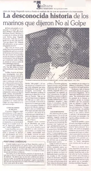 La desconocida historia de los marinos que dijeron No al Golpe  [artículo]Marcelo López M.