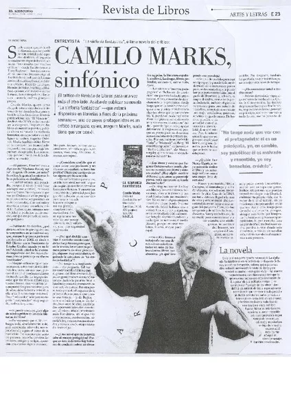 Camilo Marks, sinfónico  [artículo] Patricio Tapia.