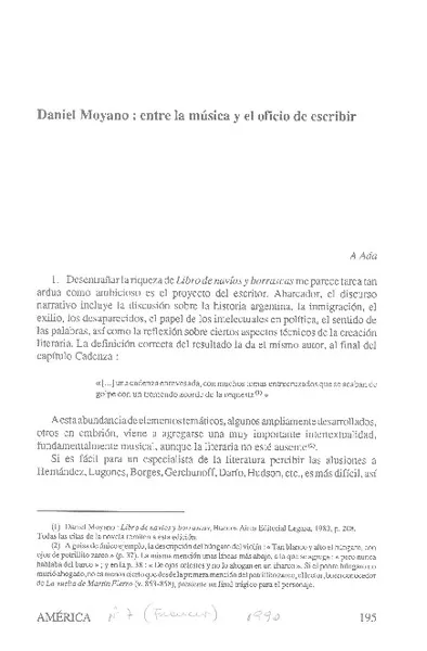 Daniel Moyano: entre la música y el oficio de escribir  [artículo] Nilda Díaz.