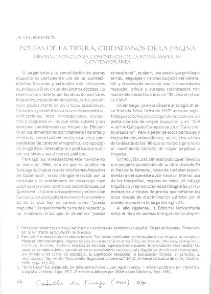 Poetas de la tierra, ciudadanos de la página  [artículo] Jaime Luis Huenún.