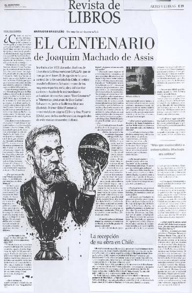 El centenario de Joaquim Machado de Assis (entrevista)  [artículo] Pedro Pablo Guerrero.