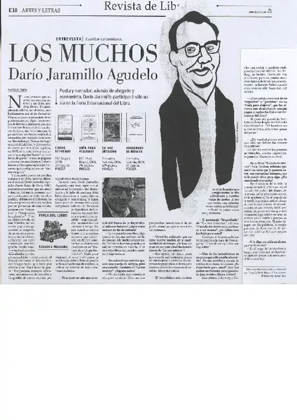 Los muchos Darío Jaramillo Agudelo (entrevista)  [artículo] Patricio Tapia.
