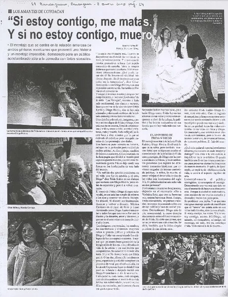 "Si estoy contigo, me matas. Y si no estoy contigo, muero"  [artículo]Ignacio Vera M.