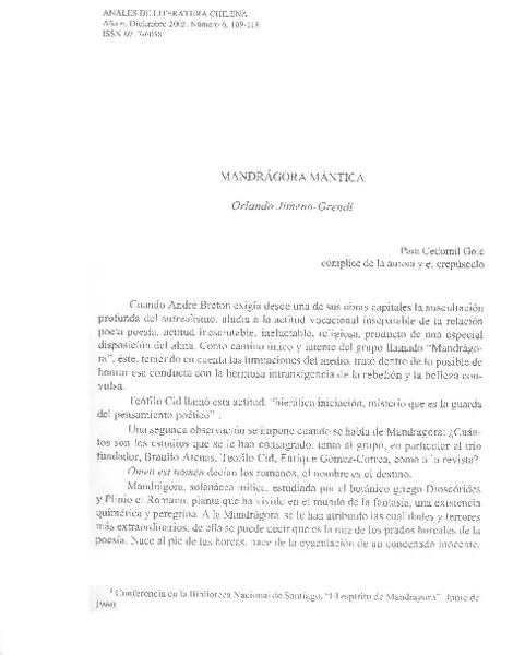 Mandrágora mántica  [artículo]