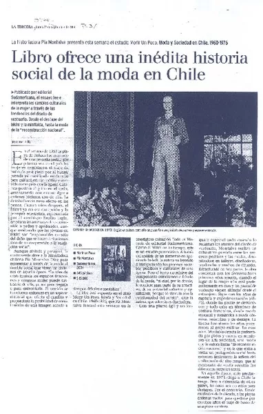 Libro ofrece una inédita historia social de la moda en Chile  [artículo] Cristóbal Peña.