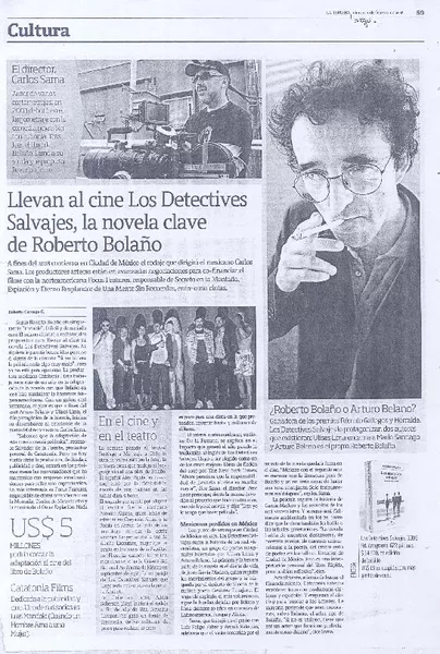 Llevan al cine Los Detectives Salvajes, la novela clave de Roberto Bolaño  [artículo] Roberto Careaga C.