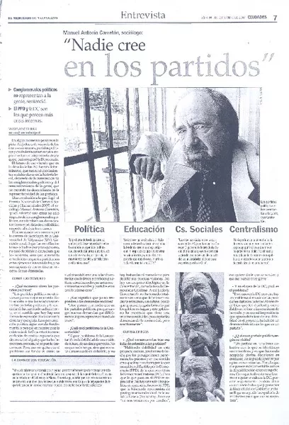 "Nadie cree en los partidos"  [artículo] Madelaine Durán.