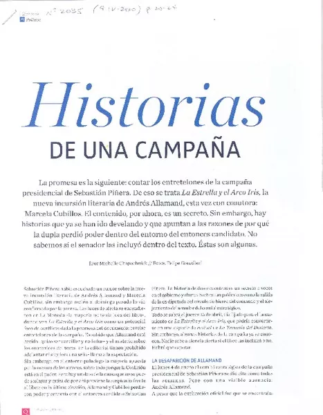 Historias de una campaña  [artículo] Michelle Chapochnick.