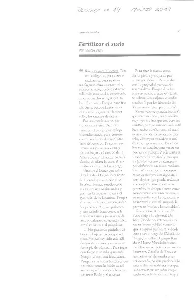 Fertilizar el suelo  [artículo] Andrea Palet.