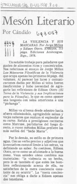 La violencia y sus máscaras  [artículo] Cándido.