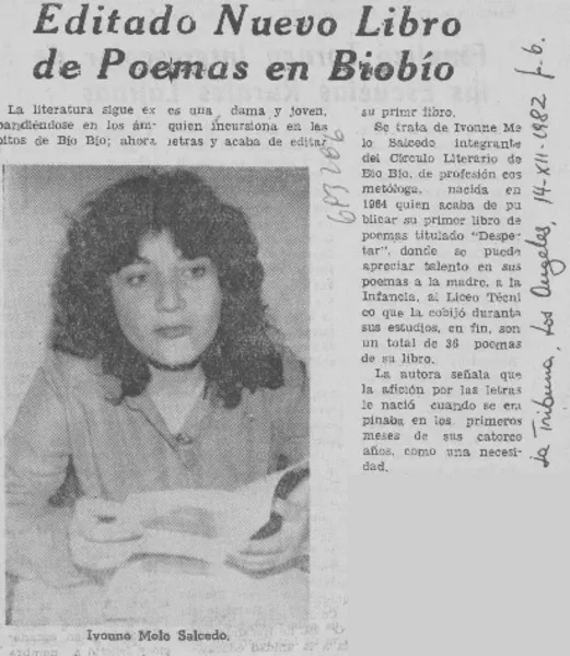 Editado nuevo libro de poemas en Biobío.  [artículo]