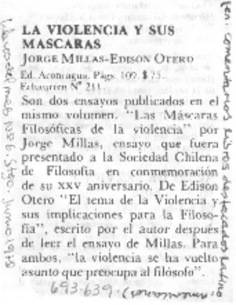 La Violencia y sus máscaras.  [artículo]